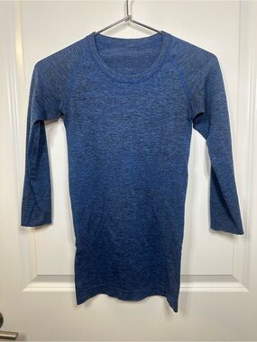 Lululemon Swiftly Tech Long Sleeve Crew | Heather Blue Black | 2